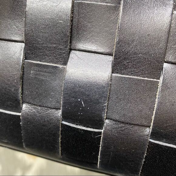 Ralph Lauren Black Calf Leather Basketweave Shopper Tote Hand Bag - Picture 13 of 16